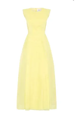 Aje Astrid Pleat Panel Midi Dress Yellow Size 8 / S for rent on The Volte - image 5
