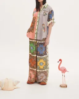 Alemais Trippy Troppo Emboridery Shirt Size 8 and Pant Size 10 Set Multi for rent on The Volte - image 1