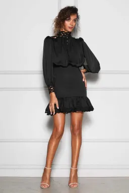 Elle Zeitoune Leonardo Mini Dress Black Size 8 for rent on The Volte - image 1