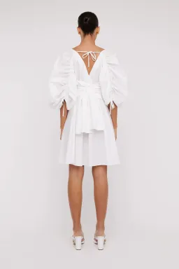 Scanlan Theodore Parachute Gather Sleeve Mini Dress White Size 6 / XS for rent on The Volte - image 3
