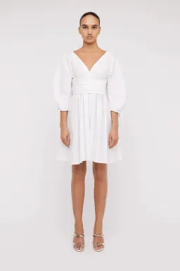 Scanlan Theodore Parachute Gather Sleeve Mini Dress White Size 6 / XS for rent on The Volte - image 1
