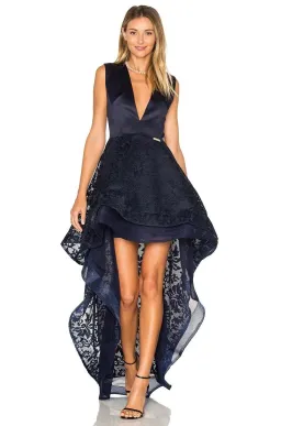 Bronx & Banco Derby High Low Embroidered Lace Dress Navy Size 10 for rent on The Volte - image 5
