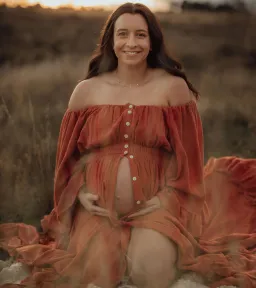 We Are Reclamation Ruffle Me Open Gown in Rust One Size Fits Most  for rent on The Volte - image 3