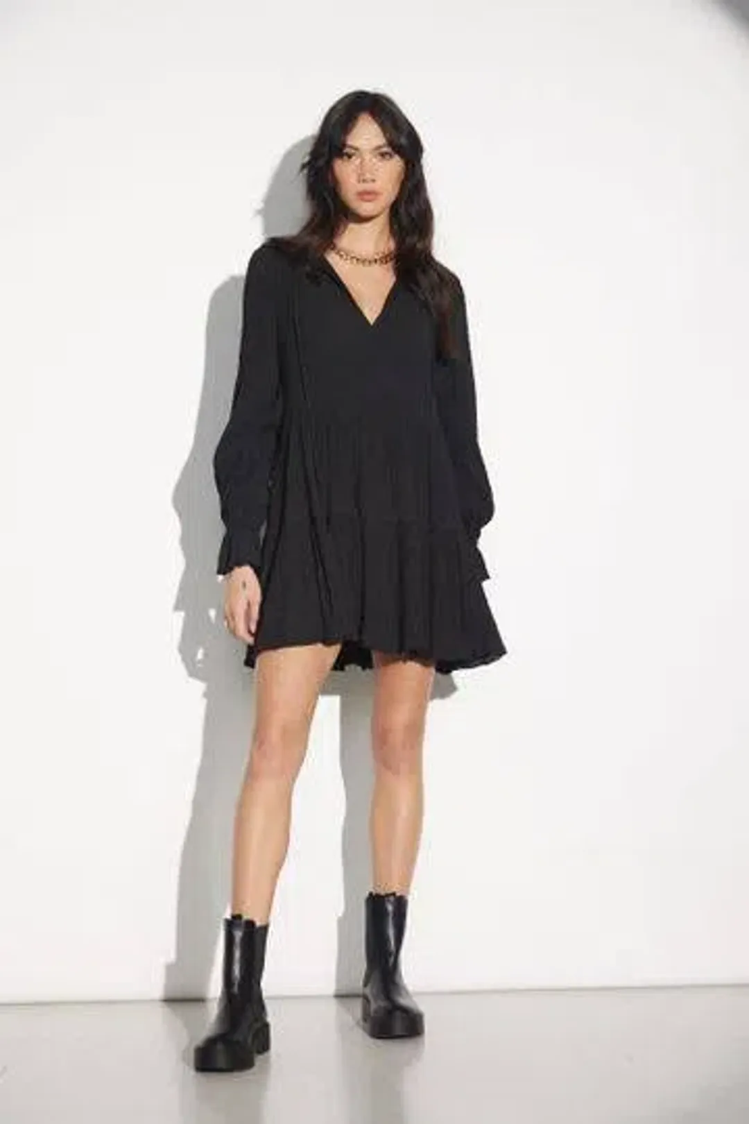Sovere Asher Reversible Smock Dress Black Size AU 8  for rent on The Volte - main image