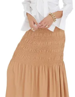 Sovere Trilogy Maxi Skirt Gold Apricot Size AU 8 for rent on The Volte - image 2