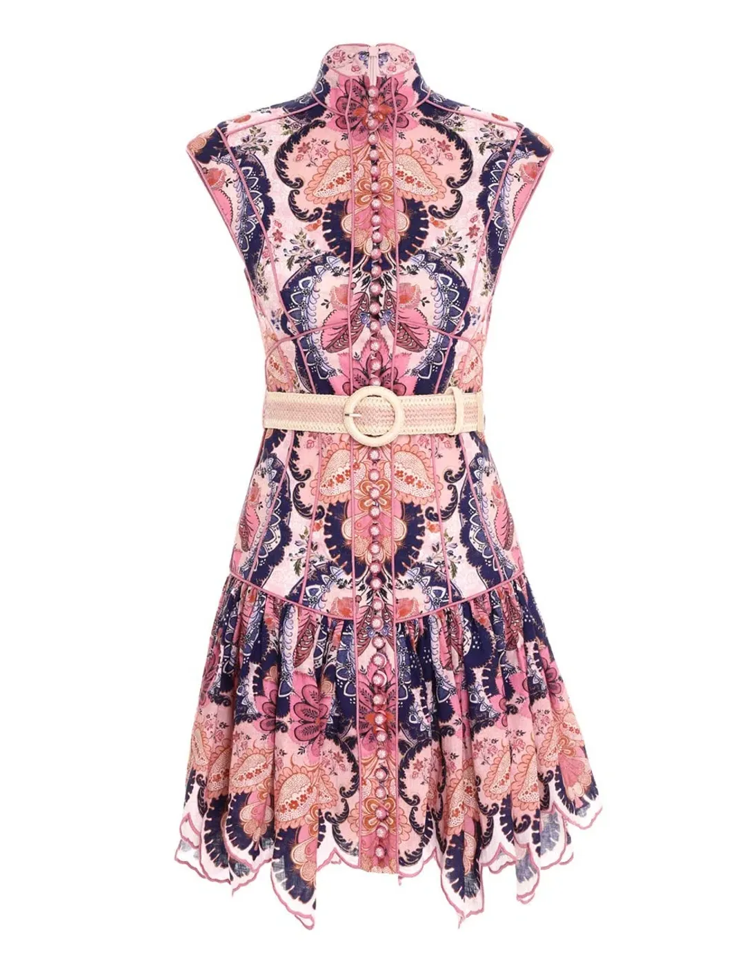 Zimmermann Laurel Flared Mini Dress Floral Size 3 / AU 14 for rent on The Volte - main image