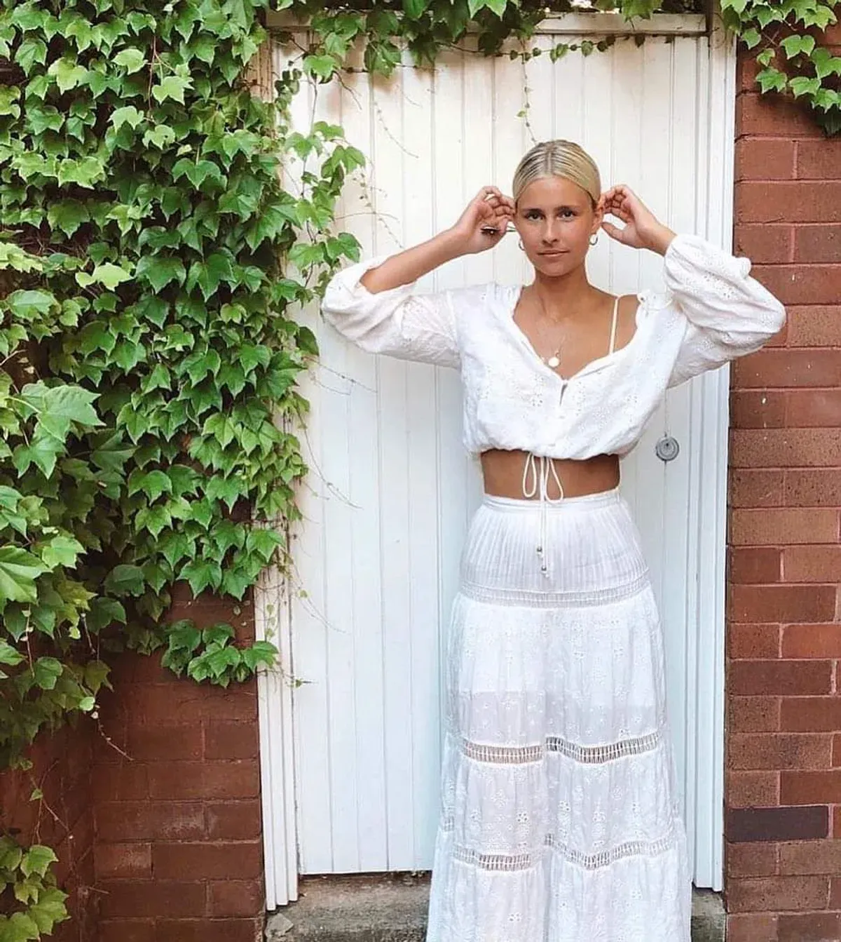 Tigerlilly Xanthe Blouse and Maxi Skirt Set White Size 12 for rent on The Volte - main image