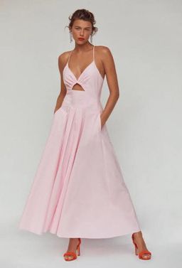 Scanlan Theodore cotton strappy dress light pink  size 10  for rent on The Volte - image 1