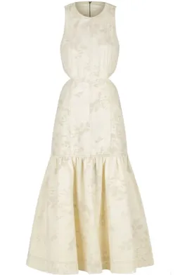 Shona Joy Monica Panelled Cut Out Midi Dress  Cream Size  8 for rent on The Volte - image 5