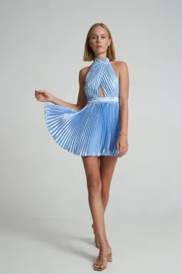 Lidee Soirée Renaissance Mini Dress in Sky Blue Size 10  for rent on The Volte - image 1