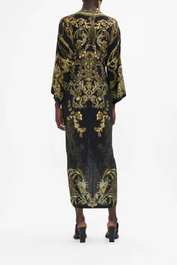 Camilla Long Split Front Twist Dress The Night Is Noir Print Size 8 for rent on The Volte - image 2