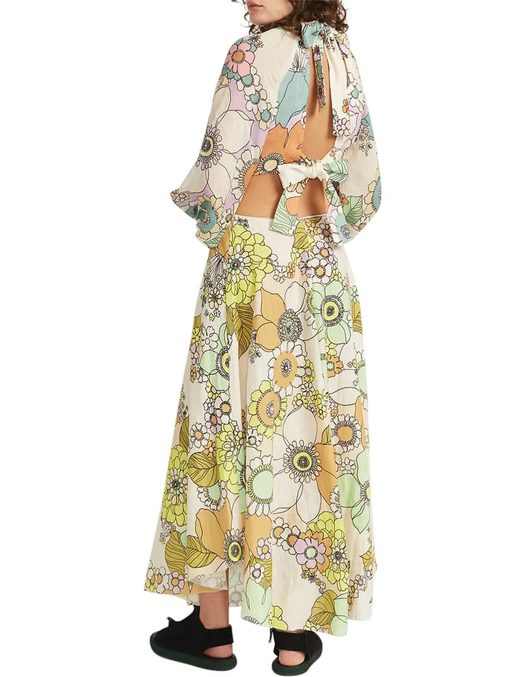 Alemais Farrah Cut Out Midi Dress Print Size 10 for rent on The Volte - main image