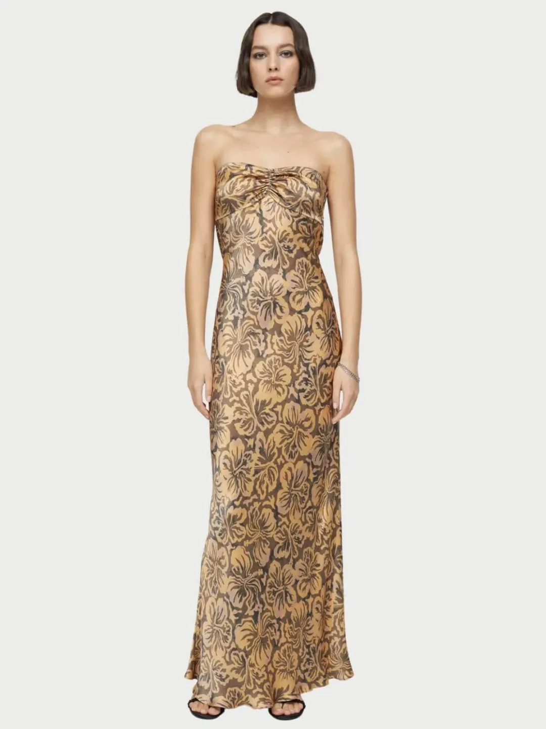 Bec & Bridge Samara Print Strapless Dress Floral Print Size 8 for rent on The Volte - main image