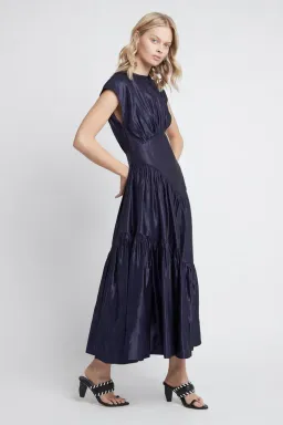 Aje Serendipity Reflection Midi Dress Navy Size 12 for rent on The Volte - image 2