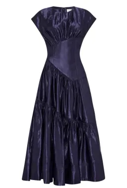 Aje Serendipity Reflection Midi Dress Navy Size 12 for rent on The Volte - image 4