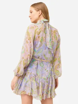 Alemais Marta Lilac Crinkle Silk Dress Print Size 6 for rent on The Volte - image 2