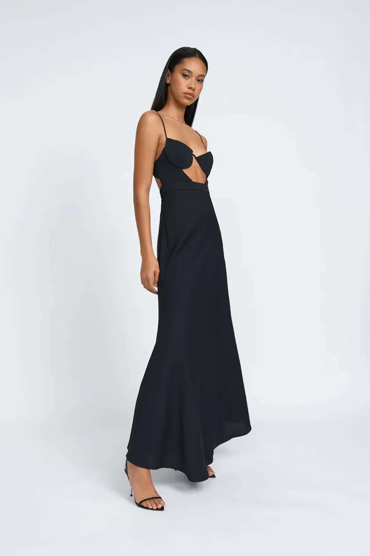 By Johnny Diandra Wire Full Length Dress Black Size 8 / S for rent on The Volte - main image
