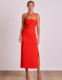 Pasduchas Emerson Column Midi Dress Red Size 8 for rent on The Volte - image 1
