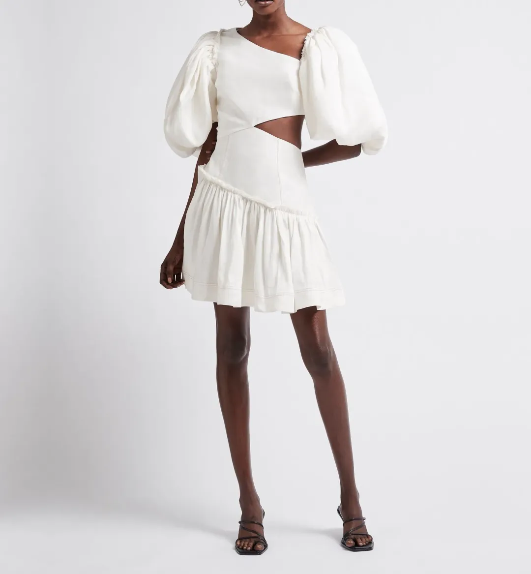 Aje Chateau Mini Dress Ivory Size 8  for rent on The Volte - main image