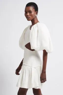 Aje Chateau Mini Dress Ivory Size 8  for rent on The Volte - image 8