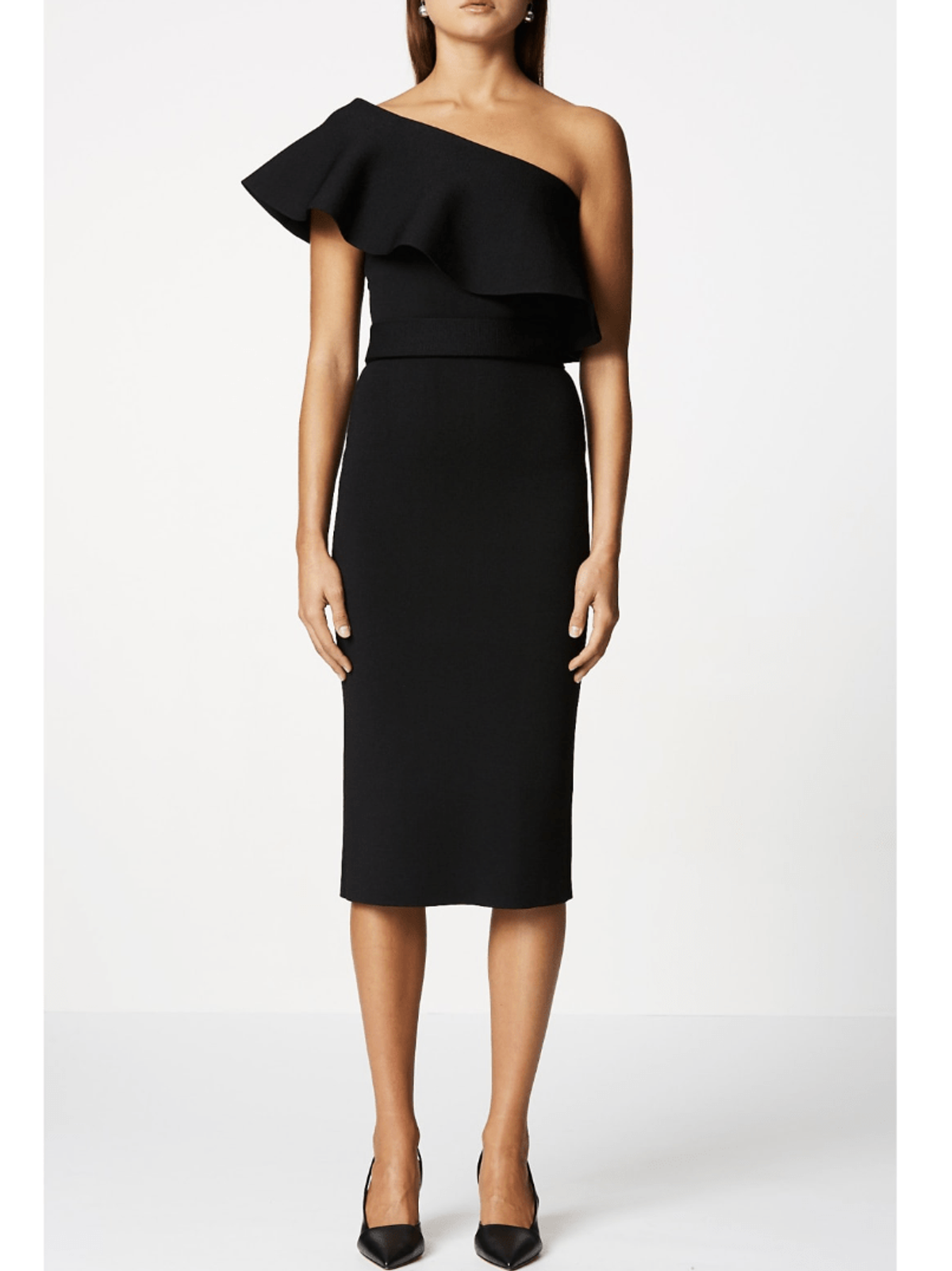 Scanlan Theodore - crepe dress black sz 6 for rent on The Volte - main image
