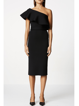 Scanlan Theodore - crepe dress black sz 6 for rent on The Volte - image 1
