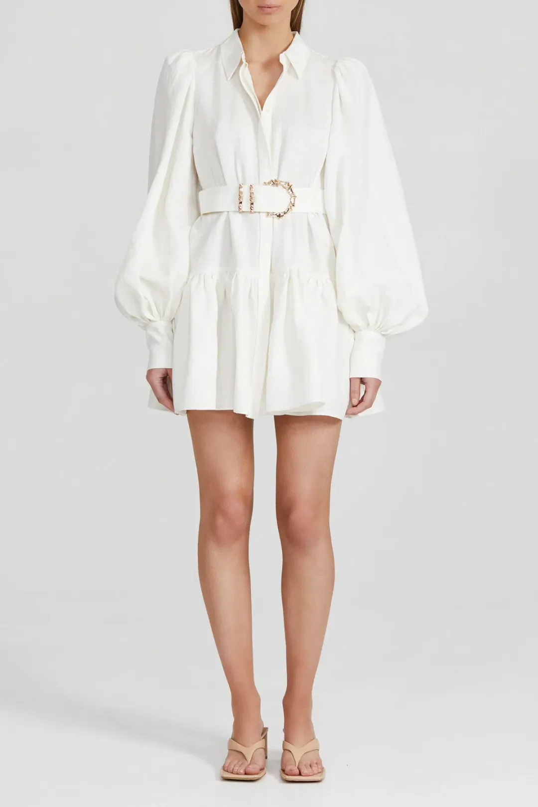 Acler Sherwood Mini Dress Ivory Size 14 for rent on The Volte - main image