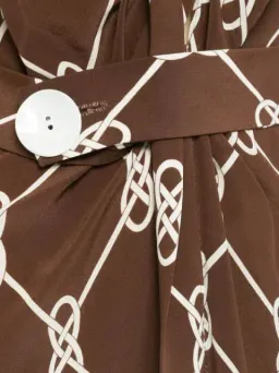 Manning Cartell Sleeveless Midi Dress Walnut/White Print Size 8 for rent on The Volte - image 5