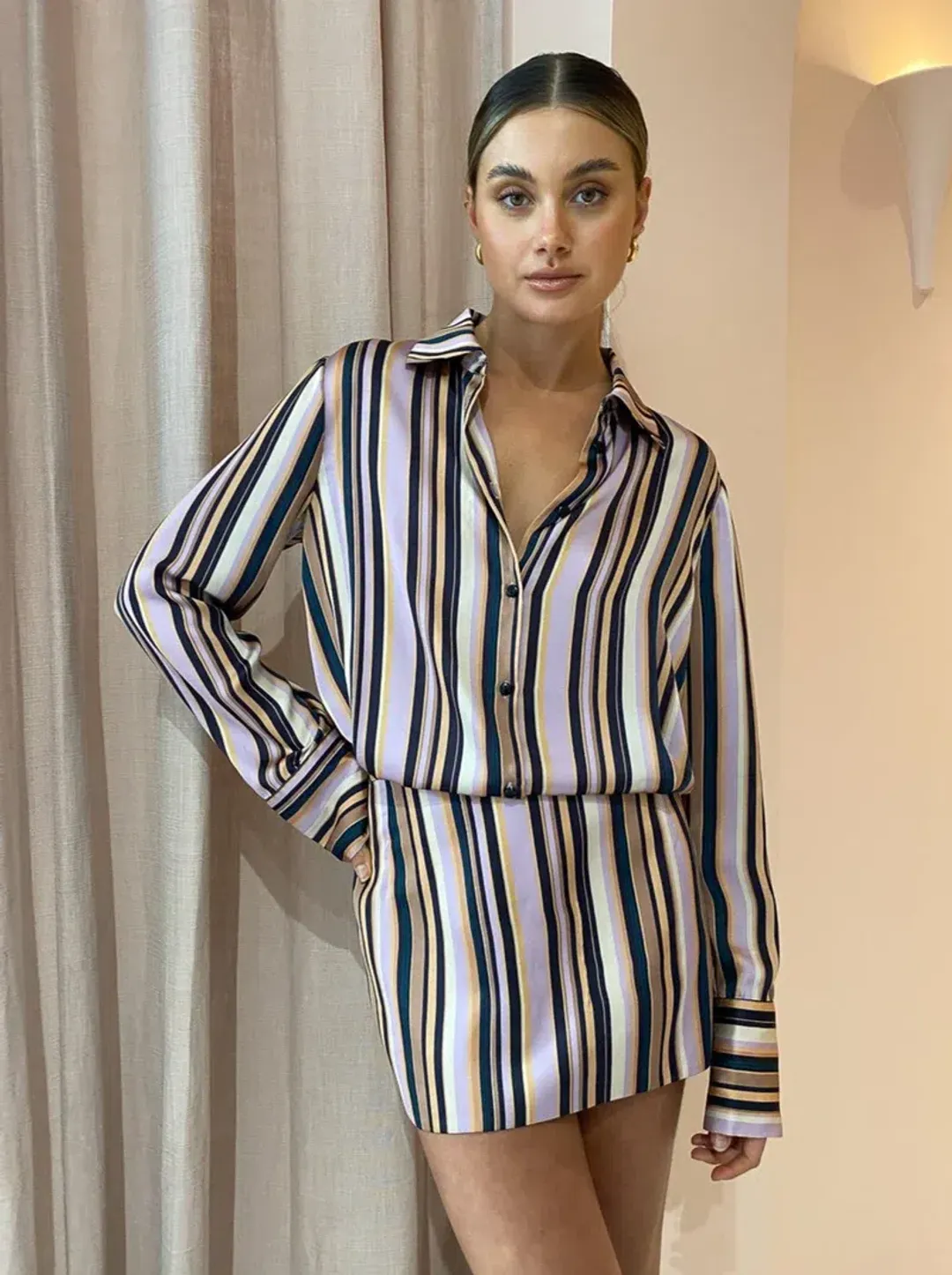 Hansen & Gretel Jerico Dress In Licorice Stripe Size AU 10 for rent on The Volte - main image