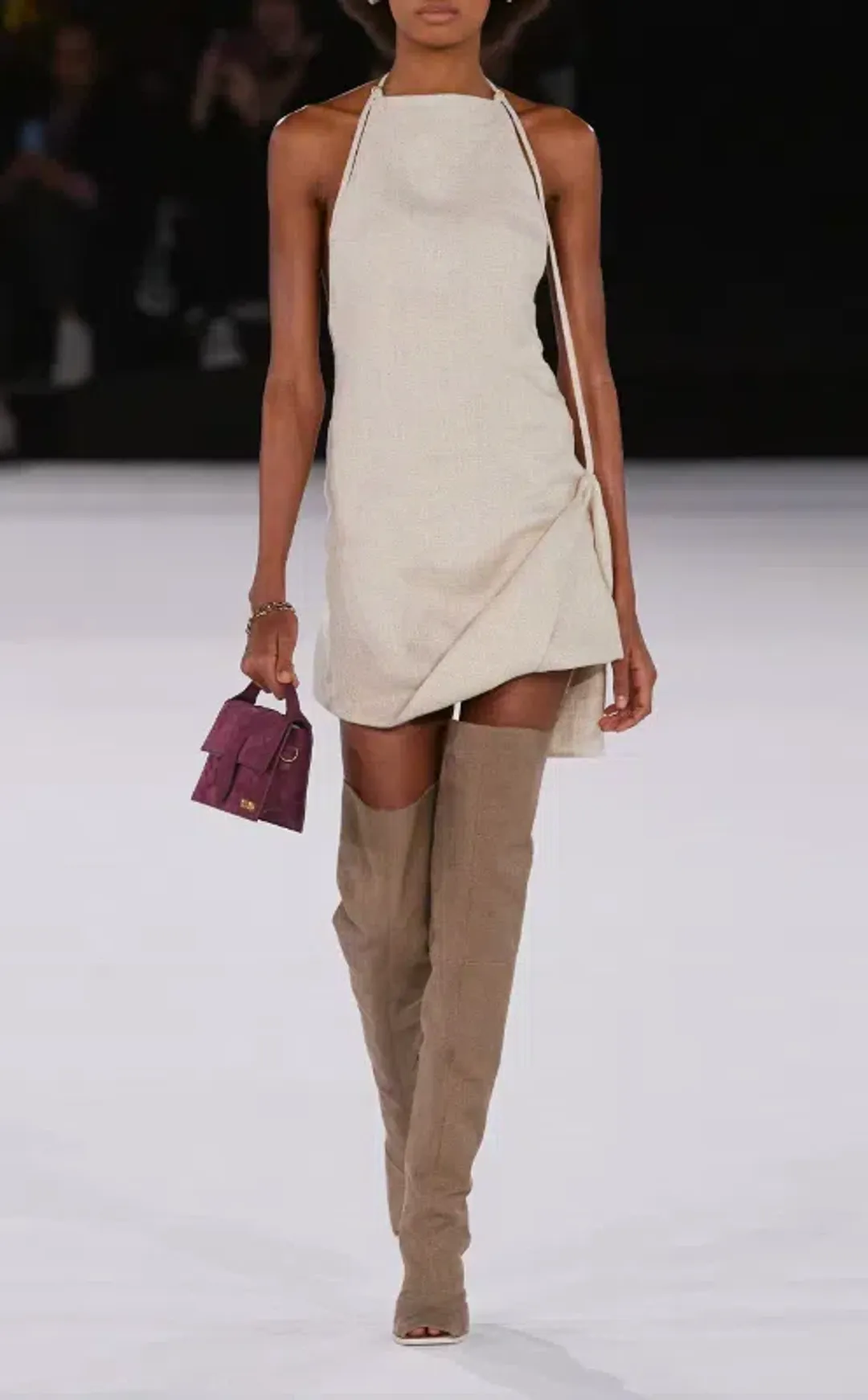 Jacquemus  Figuerolles Dress Beige Size AU 6 for rent on The Volte - main image