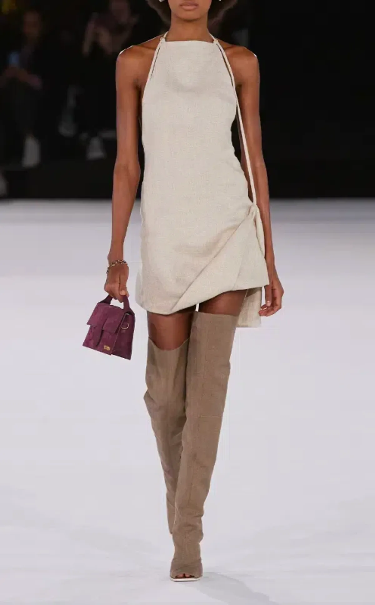 Jacquemus  Figuerolles Dress Beige Size AU 6 for rent on The Volte - main image