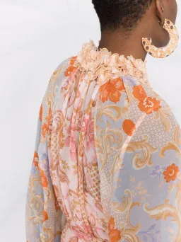 Zimmermann Postcard Lantern Floral Mini Dress Multi-colored Size 0P / AU 6 for rent on The Volte - image 4