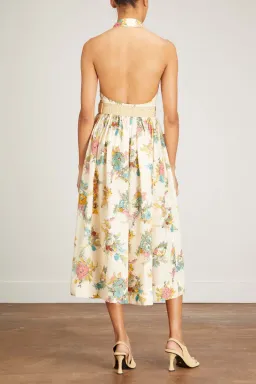 Zimmermann Clover Halter Shirt Midi Dress Honey Floral Size 1 / AU 10 for rent on The Volte - image 2