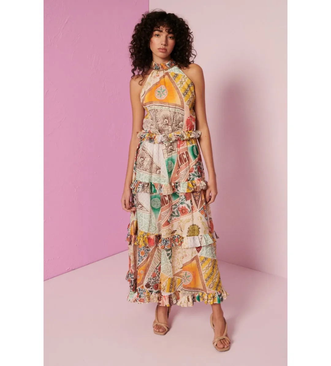 Kate Ford Zellije Long Layered Dress Yolanda Size 10  for rent on The Volte - main image