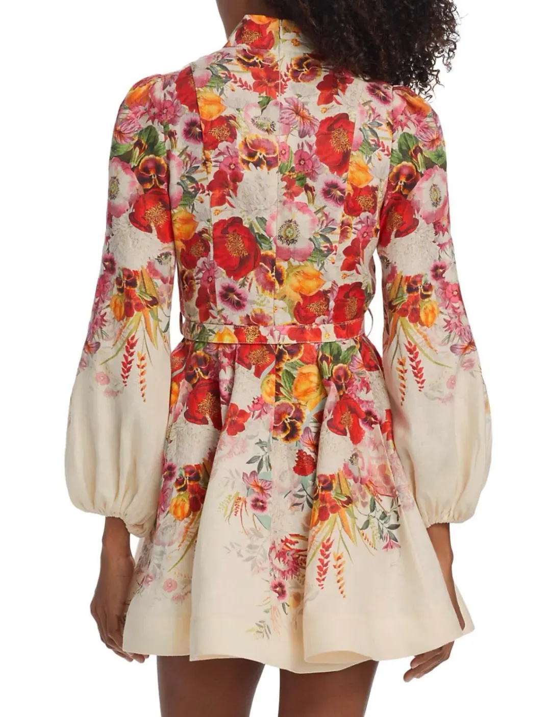 Zimmermann The Wonderland Buttoned Mini in Elka Poppy Ivory Size 1 /Au 10 for rent on The Volte - main image