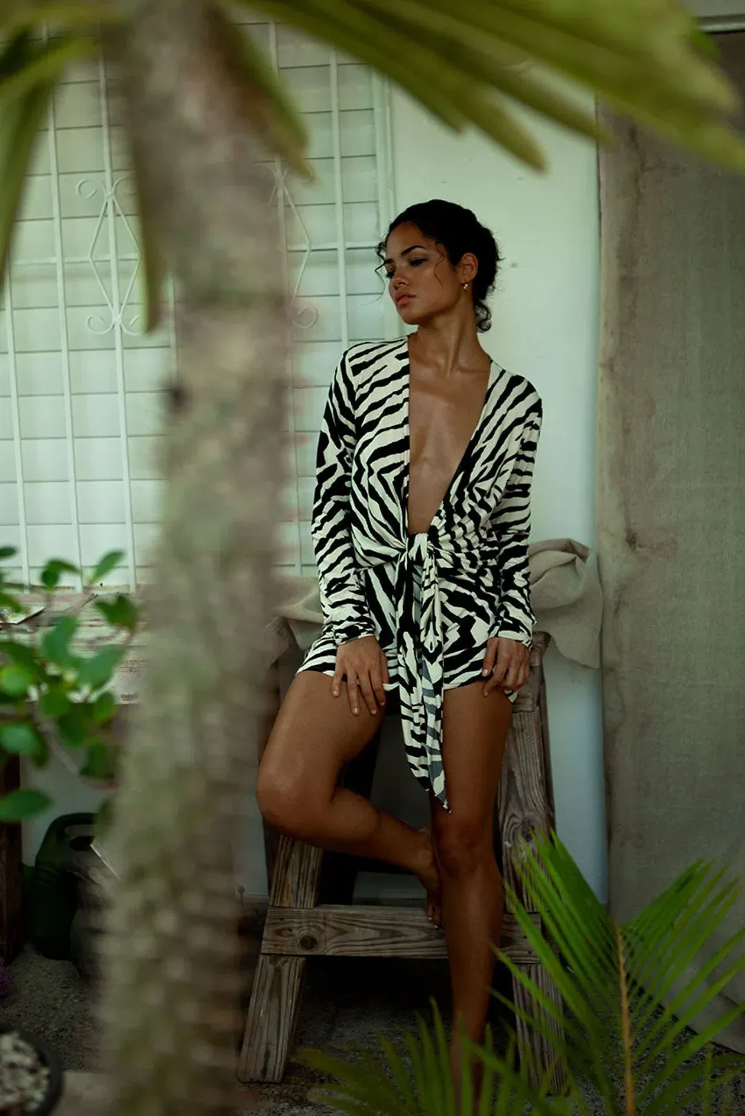 Rat & Boa Allegra Dress Zebra Print Size S/AU 8  for rent on The Volte - main image