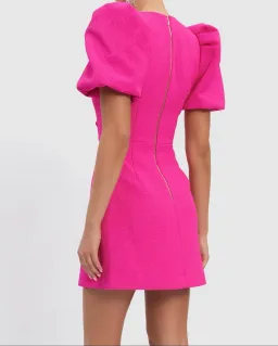 Rebecca Vallance Cecily Bow Mini Dress Hot Pink Size 10 for rent on The Volte - image 7