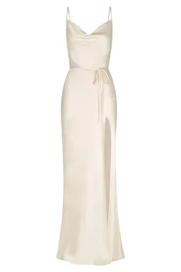  Shona Joy La Lune Bias Cowl Maxi Dress Cream Size 10 for rent on The Volte - image 3