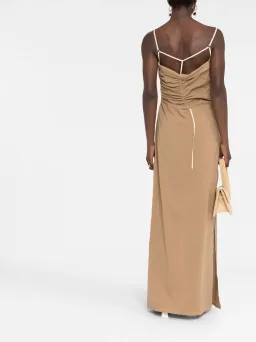 Jacquemus Ruched Maxi Dress Beige Size 8 for rent on The Volte - image 3