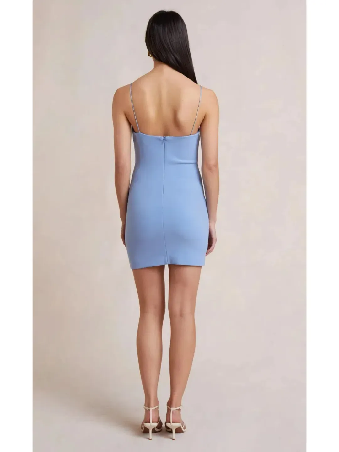 Bec & Bridge Noa Keyhole Mini Dress in Sky Blue Size AU 6  for rent on The Volte - main image
