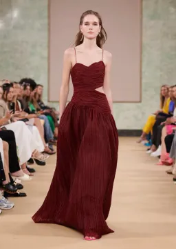 Aje Laurier Wave Maxi Dress Burgundy Size AU 6 for rent on The Volte - image 1