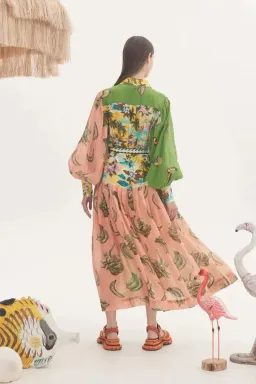 Alemais Holiday Patchwork Shirtdress Multi-colored Size AU 6 for rent on The Volte - image 3