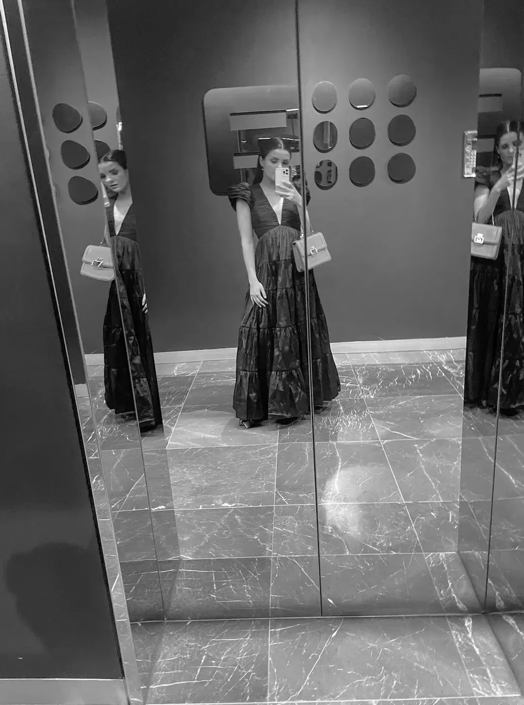 Aje Statuesque Tiered Gown Black Size 4 / XXS for rent on The Volte - main image