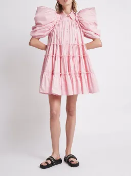 Aje Swift Butterfly Sleeve Smock Dress Rose Pink Size 8 for rent on The Volte - image 1