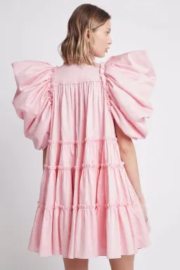 Aje Swift Butterfly Sleeve Smock Dress Rose Pink Size 8 for rent on The Volte - image 3