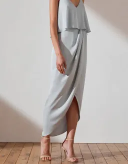 Shona Joy Luxe Draped Cocktail Frill Dress Cloud Size 10 for rent on The Volte - image 2