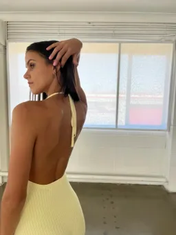 Sir the Label Kelvin Halter Jumpsuit in Lemon Size 0 / Au 6 for rent on The Volte - image 5