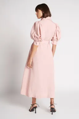 Aje Madeleine Belted Midi Dress Pink Size 16 for rent on The Volte - image 3