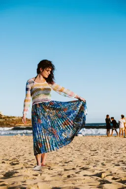 Romance Was Born Sequin Pleat Skirt Multi Size S/M for rent on The Volte - image 1