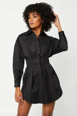 Mossman A New Light Shirt Mini Dress Black Size 8 for rent on The Volte - image 2